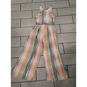 BLANK LONDON Striped Wide Leg Halter Jumpsuit Women's Small